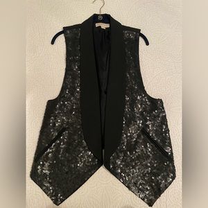 Festive fun Michael Kors sequin black vest. Great for holiday parties!